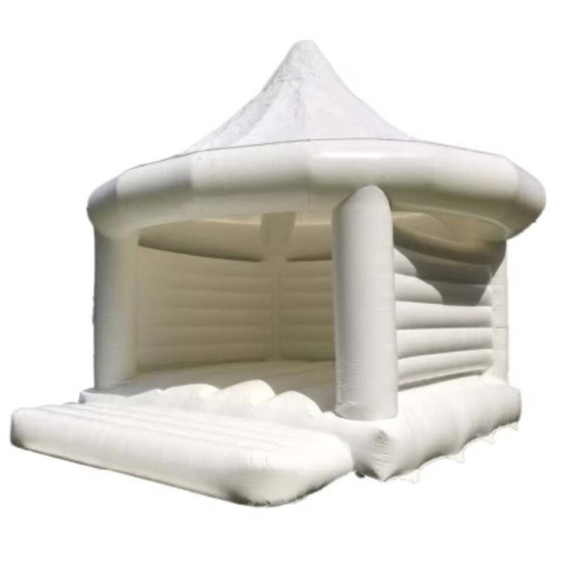 Kids Toys House - บ้านลมสีขาวสำหรับงานแต่งงาน ของเล่นกลางแจ้งสำหรับเด็ก ปราสาทลมสำหรับเด็ก อุปกรณ์จัดงานเล่นเกม ลูกบอลฟองสบู่
