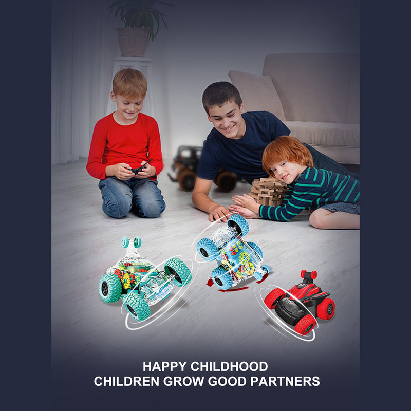 Kids' Toys Channel - รถบังคับวิทยุไร้สาย 4 ช่องสัญญาณ แบบพลิกคว่ำได้ พร้อมเกียร์ใส หมุนได้