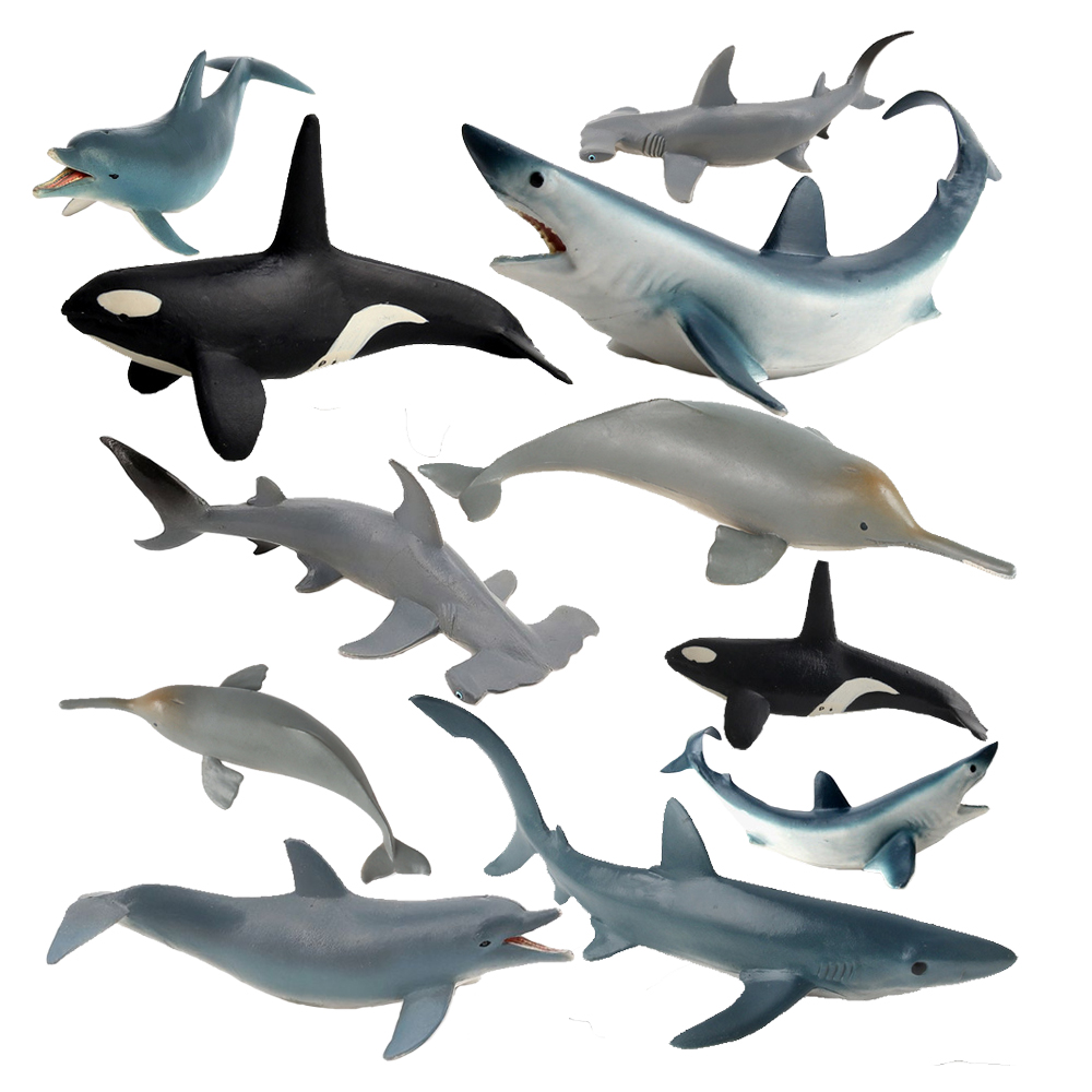 Kids Toys Under $10 - Endangered สัตว์ทะเลตุ๊กตา Killer Shark Orca Beluga