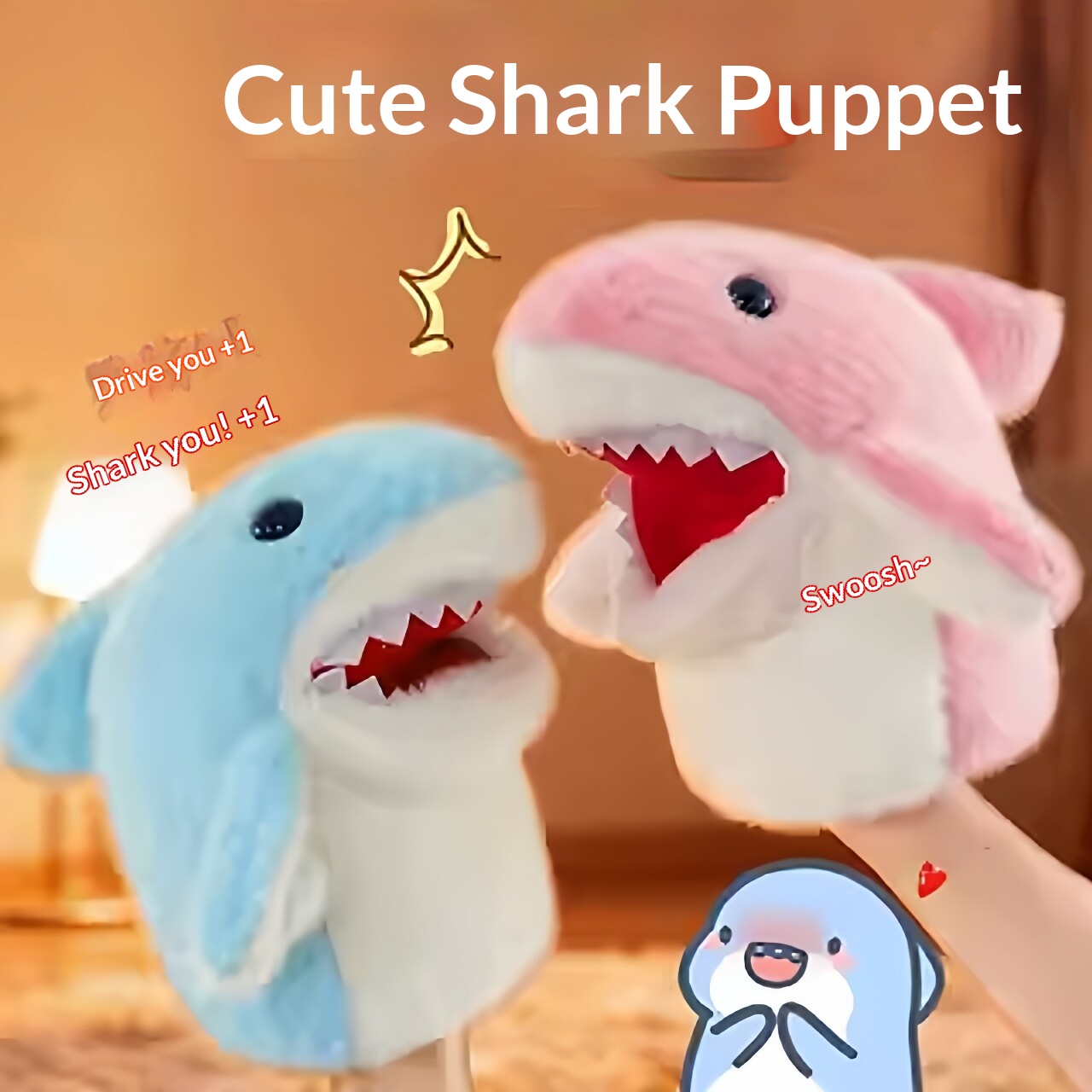 Kids Toys Idea - ตุ๊กตาฉลามแบบสวมมือ ของเล่นตุ๊กตาฉลามแบบสวมแขน ของเล่นตลก ตุ๊กตาหนานุ่ม ของขวัญวันเกิดเด็ก ของเล่นแกล้งคน