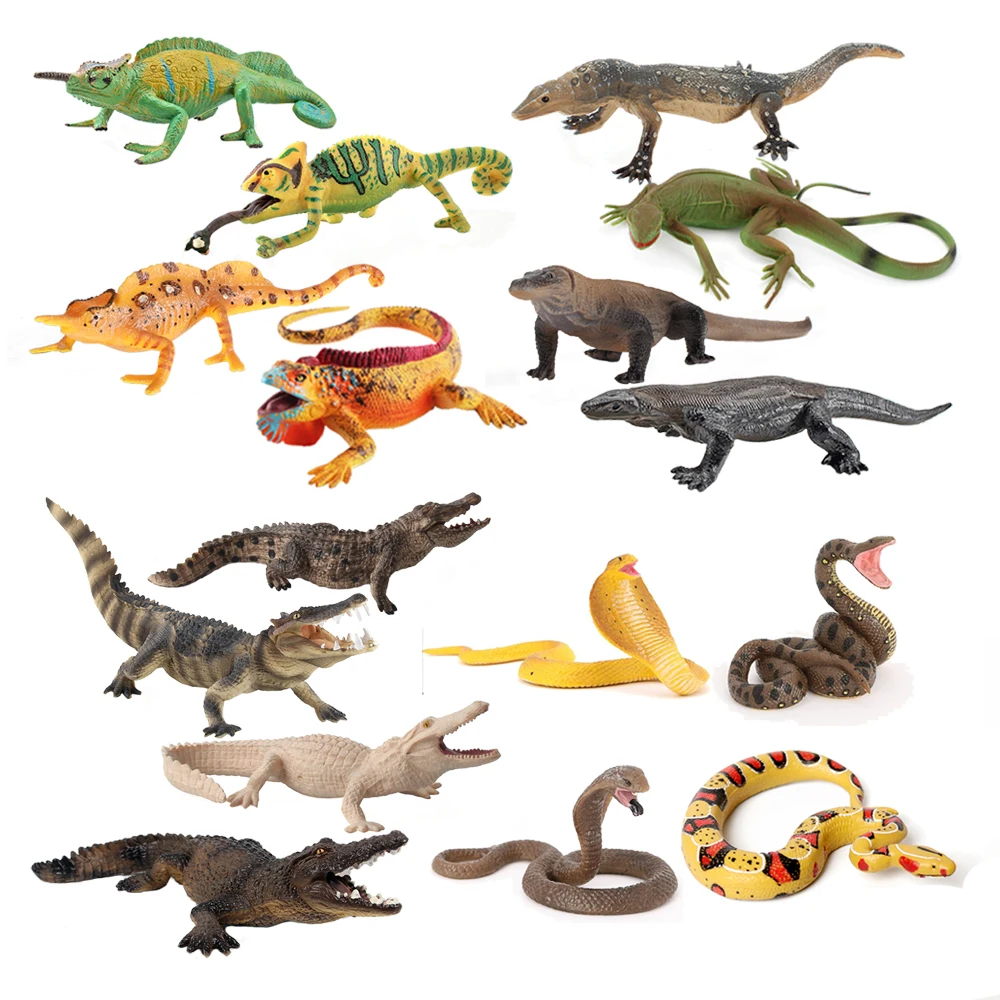 Kids Toys Under $10 - พลาสติกโมเดลกิ้งก่าของเล่นอิกัวนาจระเข้รูปจิ้งจกโมลอชสัตว์เลื้อยคลานแอ็คชั่นฟิกเกอร์ของเล่นเด็กเกมเด็กของขวัญ