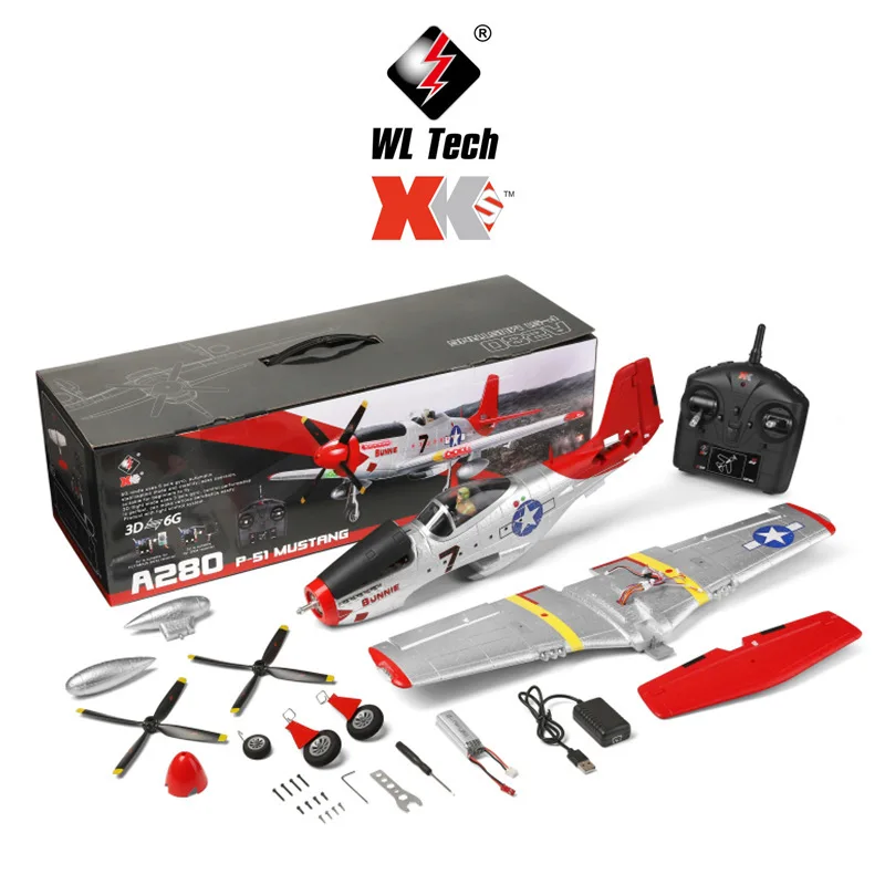 Kids' Toys Channel - ในสต็อก A280-P51 สี่ช่องเครื่องบิน P51 Fighter 6