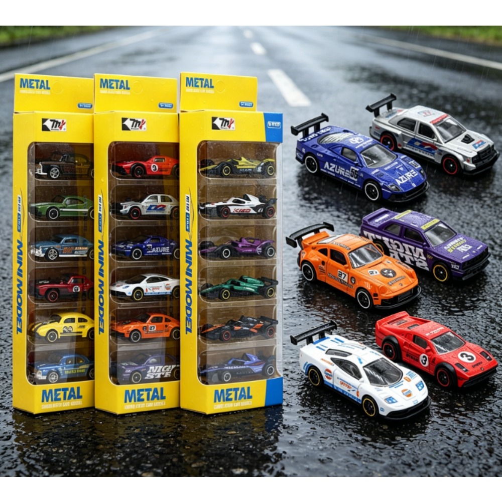 Kids Toys Amazon - ชุดรถแข่งโลหะผสมสไตล์เรโทร 6 คัน รุ่นรถสปอร์ตวินเทจ ของเล่นเด็ก สำหรับขายบน