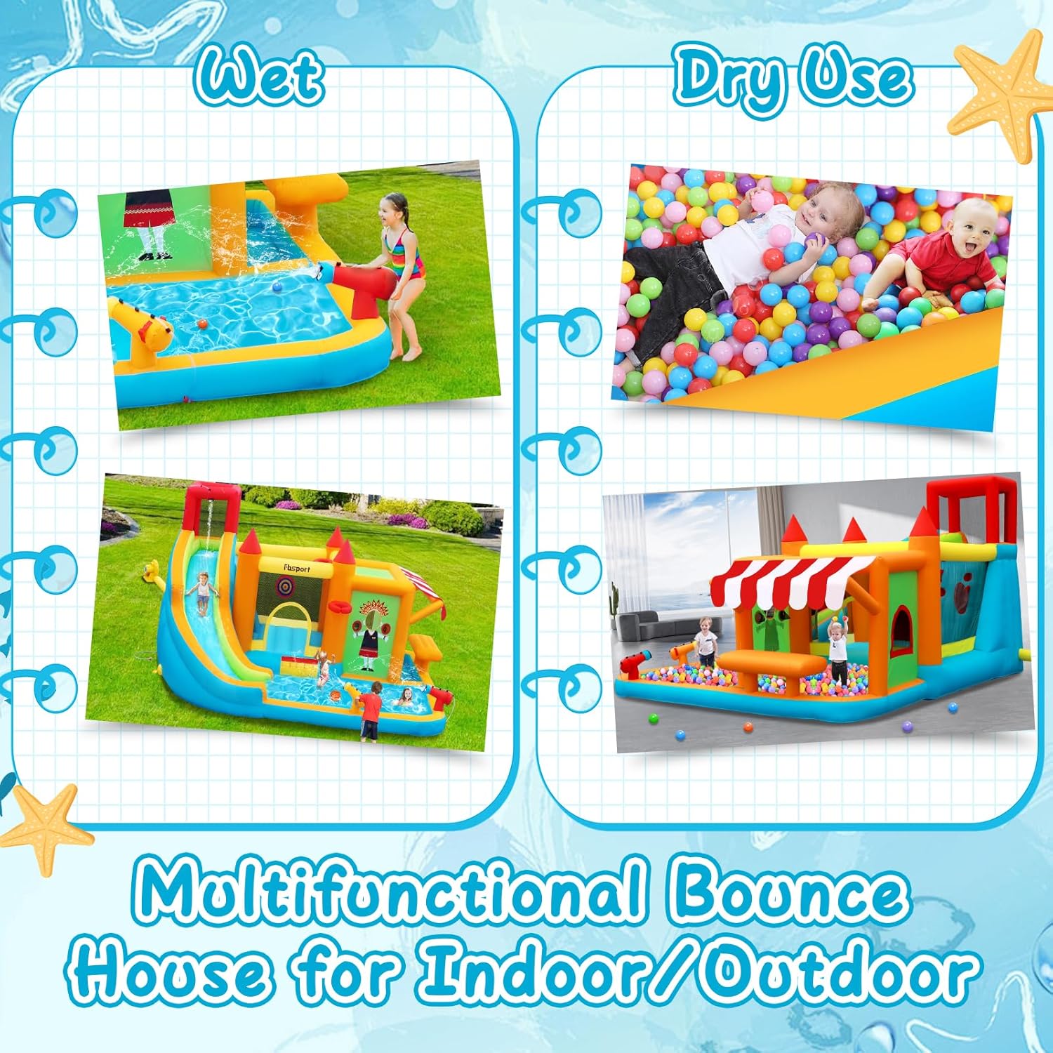 บ้านลมพร้อมสไลเดอร์น้ำ, บ้านลม - Kids Toys House บทวิจารณ์และราคา