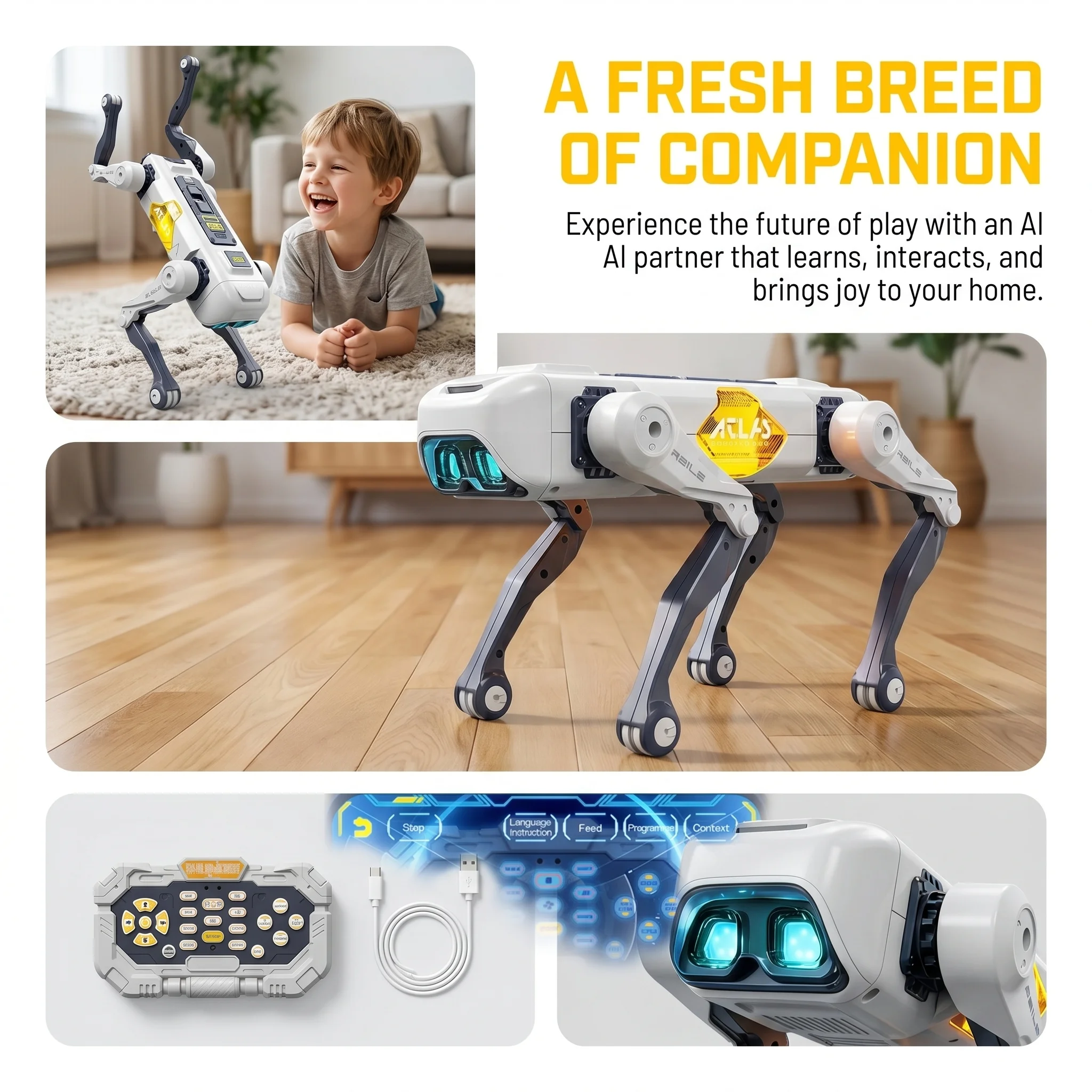 หุ่นยนต์สุนัขอัจฉริยะ AI ควบคุ - Kids Toys Idea บทวิจารณ์และราคา